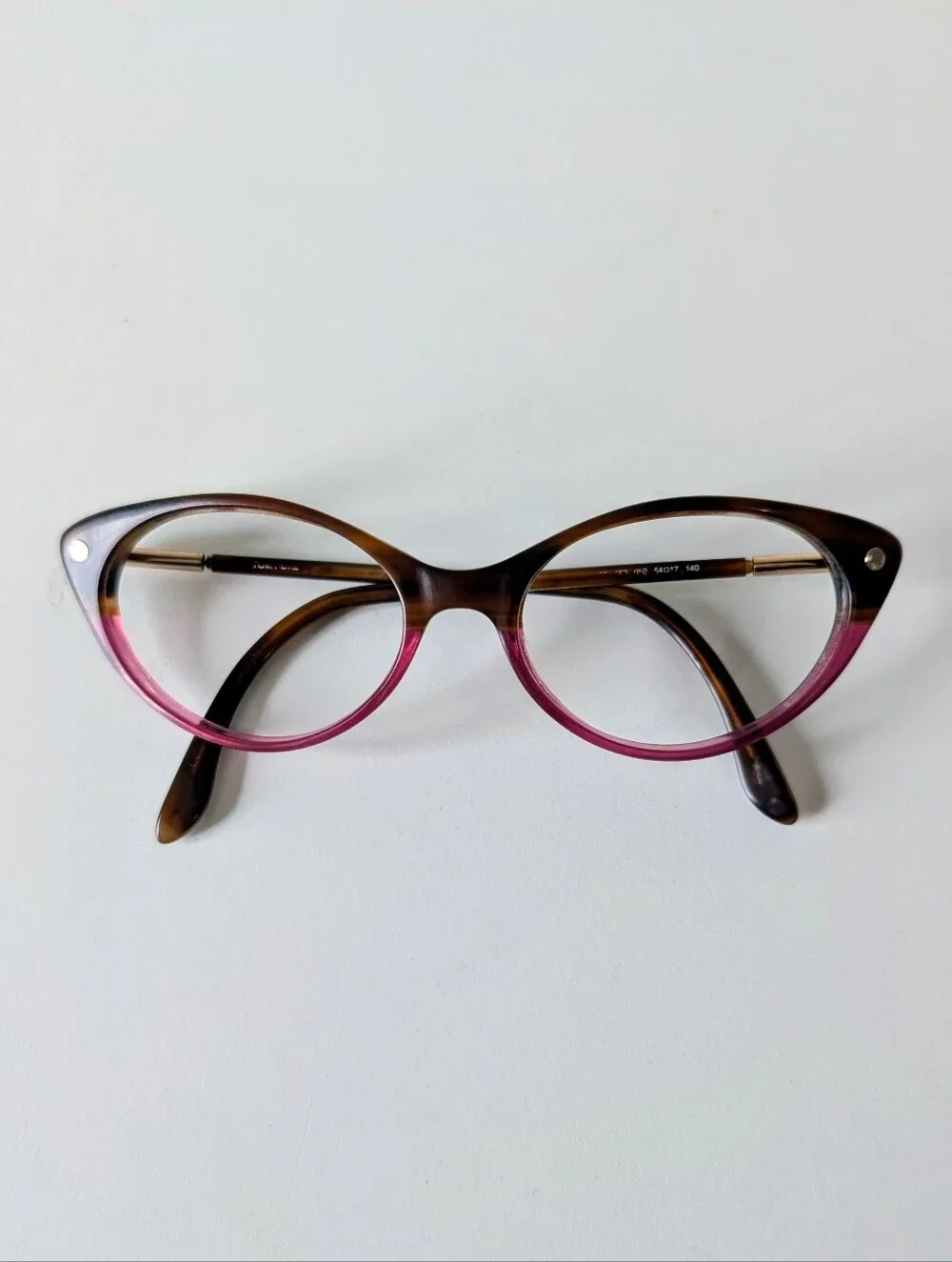Tom Ford TF5189 050 Cat Eye Eyeglasses Brown Purple Tortoise 54-17-140 Italy.
